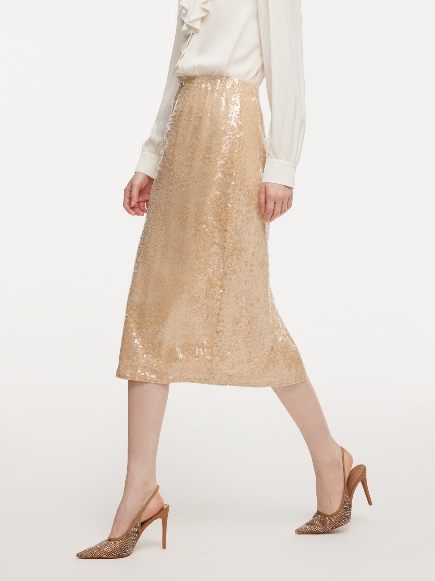 Lace Sequins H-Line Women Skirt