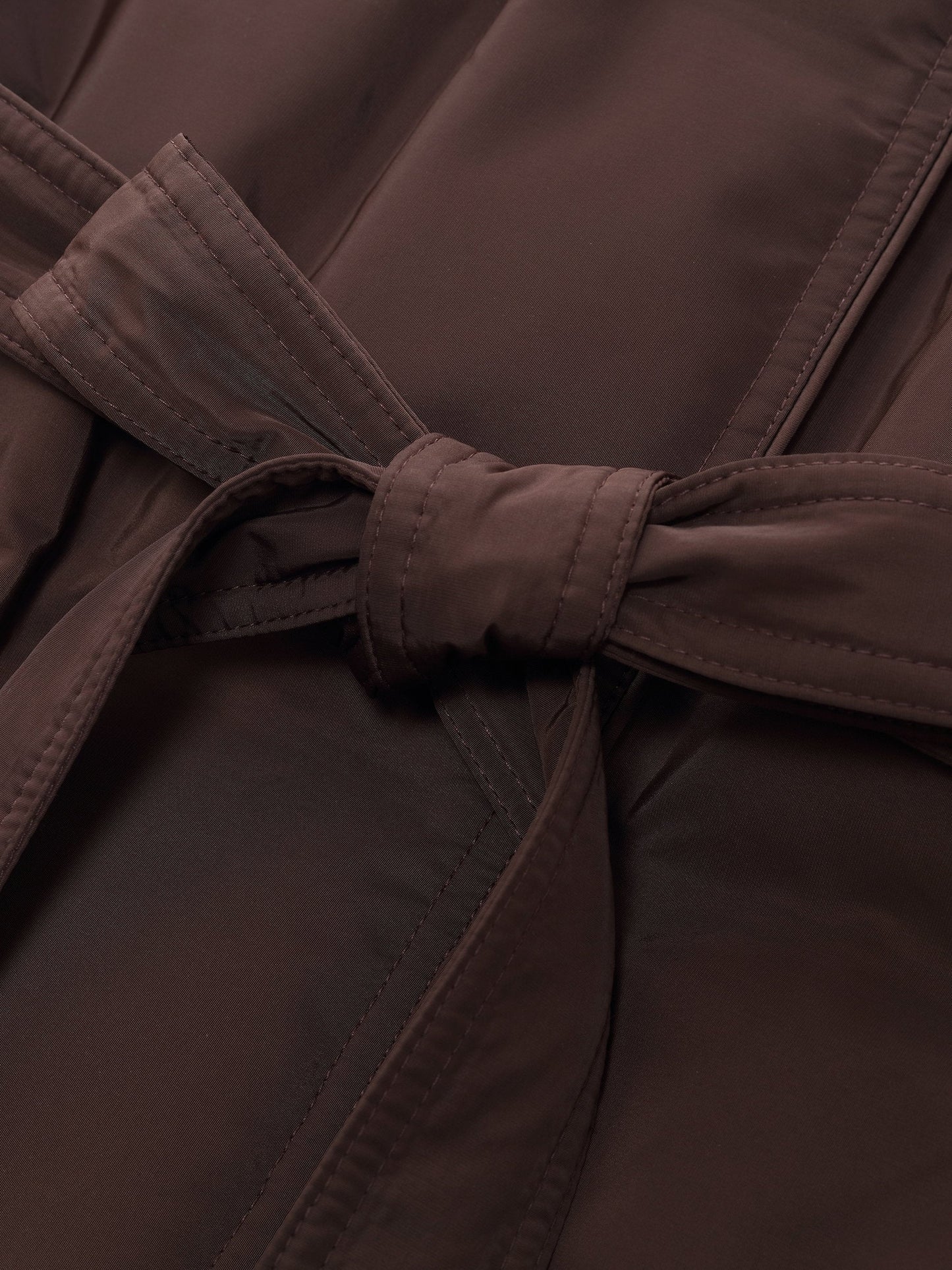 Quilted Hooded Goose Down Wrap Overcoat