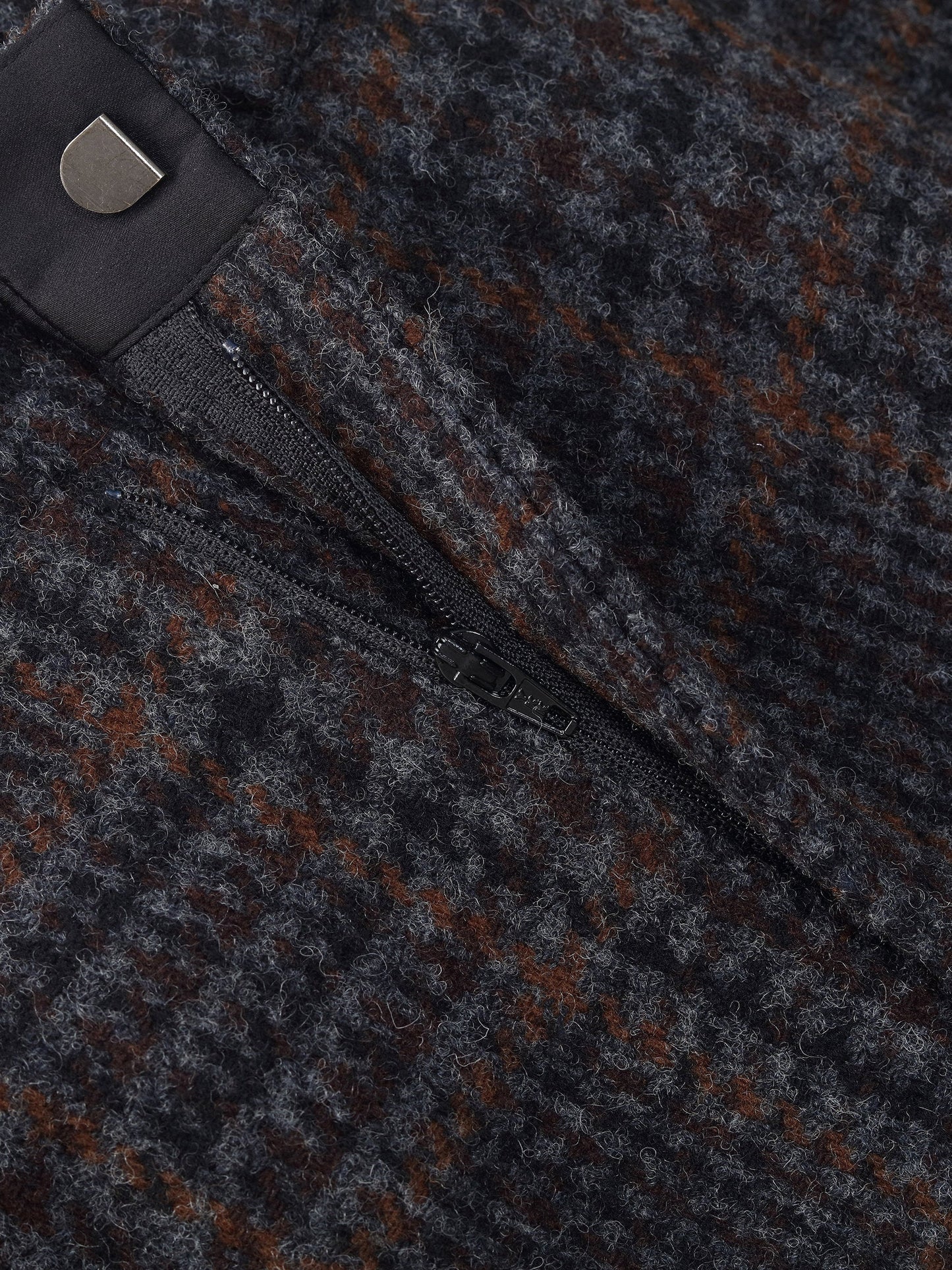 100% Wool Plaid Women Wide Leg Pants