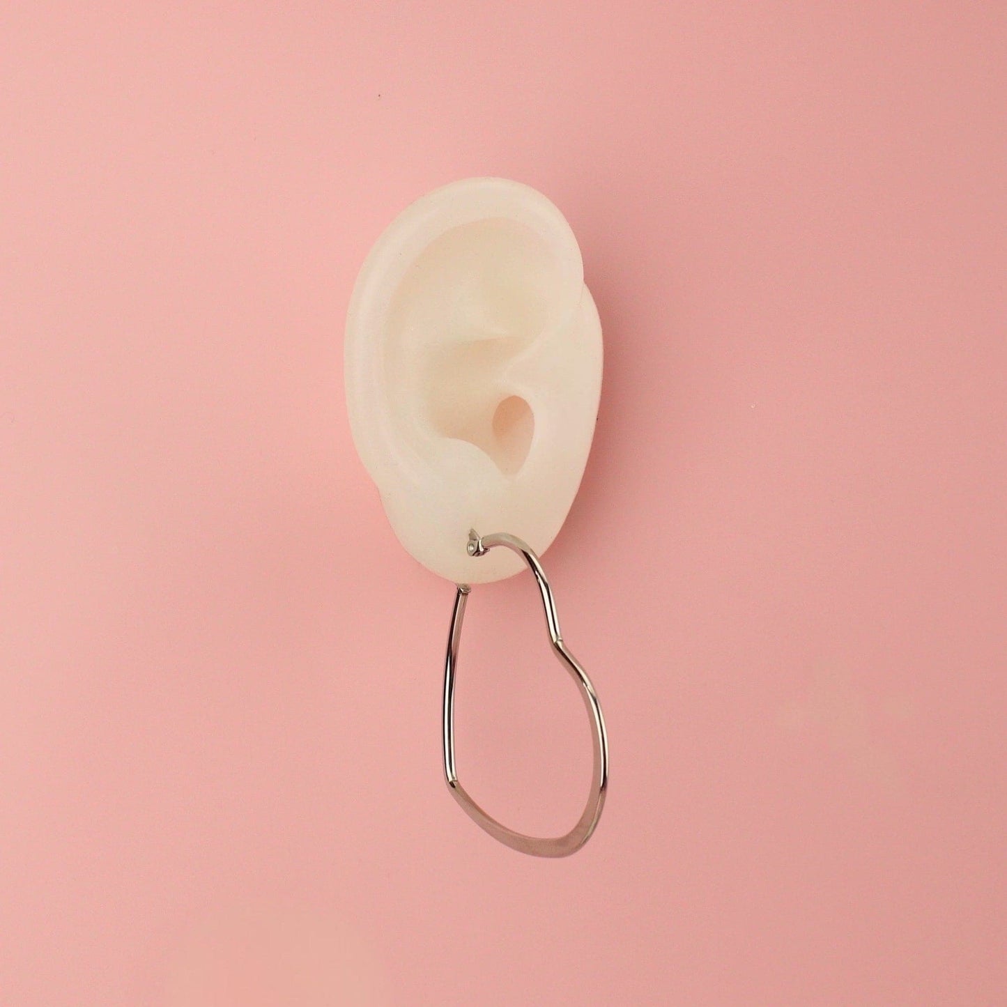 50mm Heart Hoops (Stainless Steel)