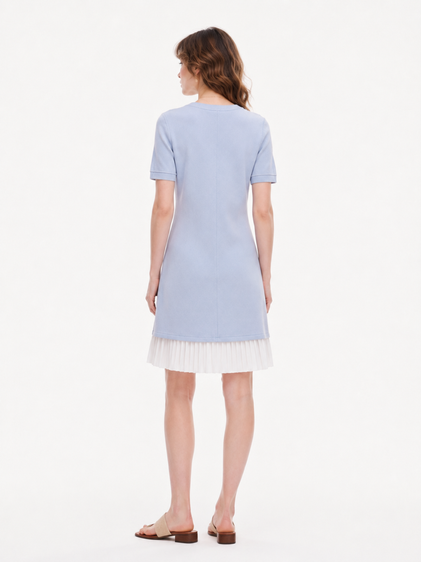 Tencel Blend Color Block Women Knit Mini Dress