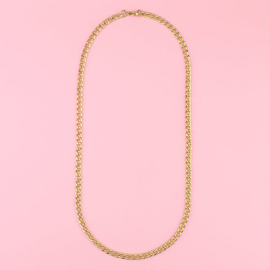 7mm Thick Curb Chain (Gold Plated)
