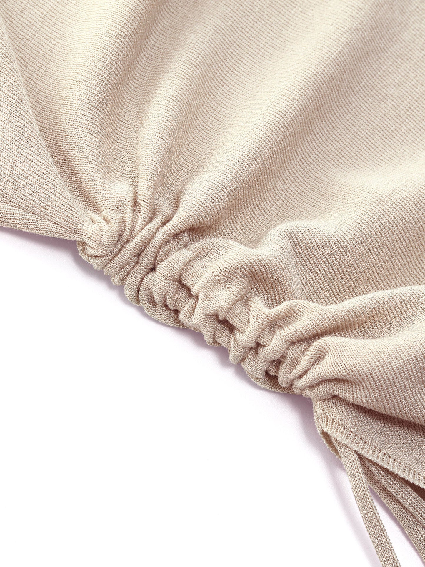 Lyocell Blend Side Drawstring Women Asymmetric Knit Top