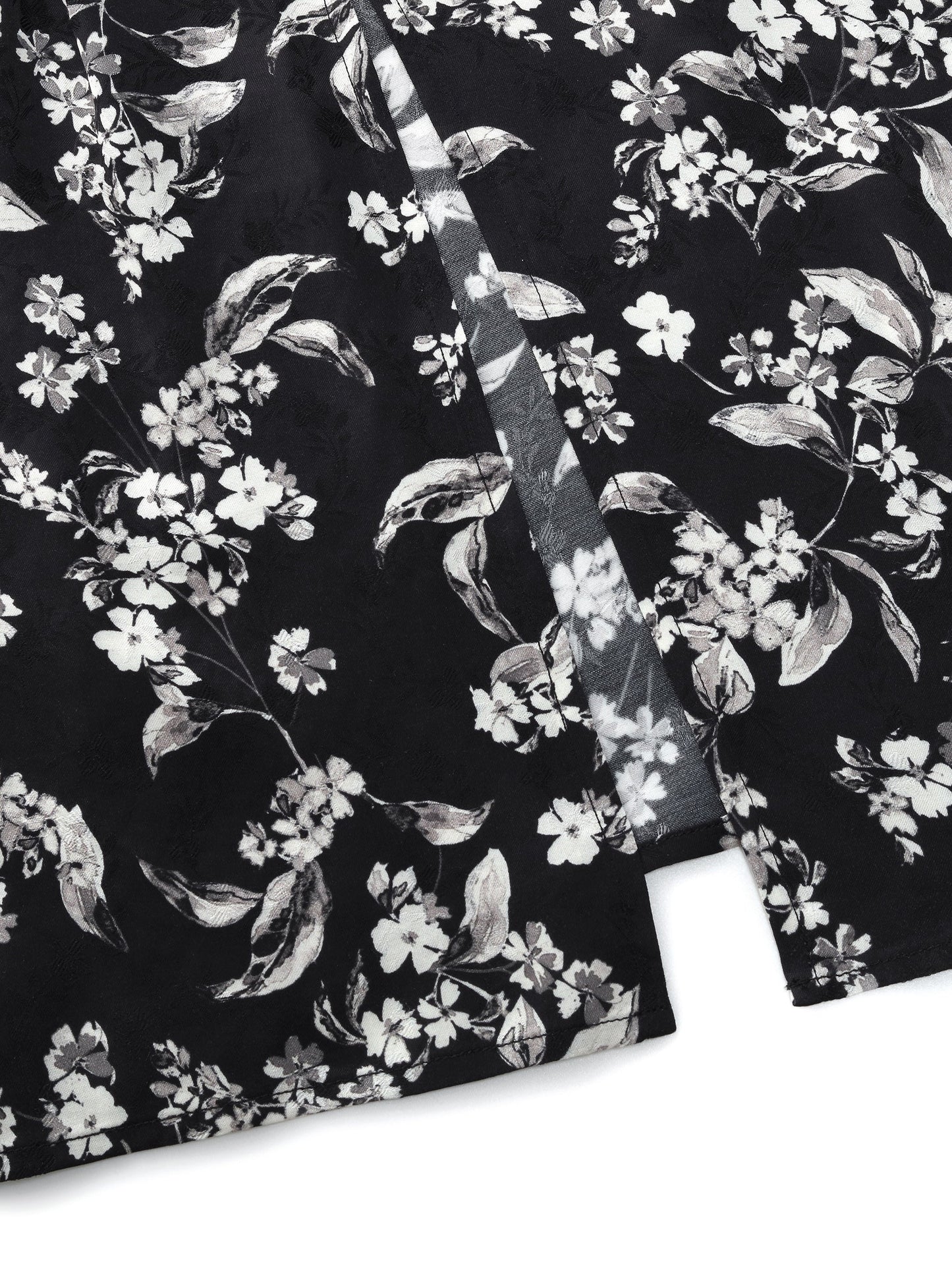 Floral Print Side Slit Twist Front Women H-Line Skirt