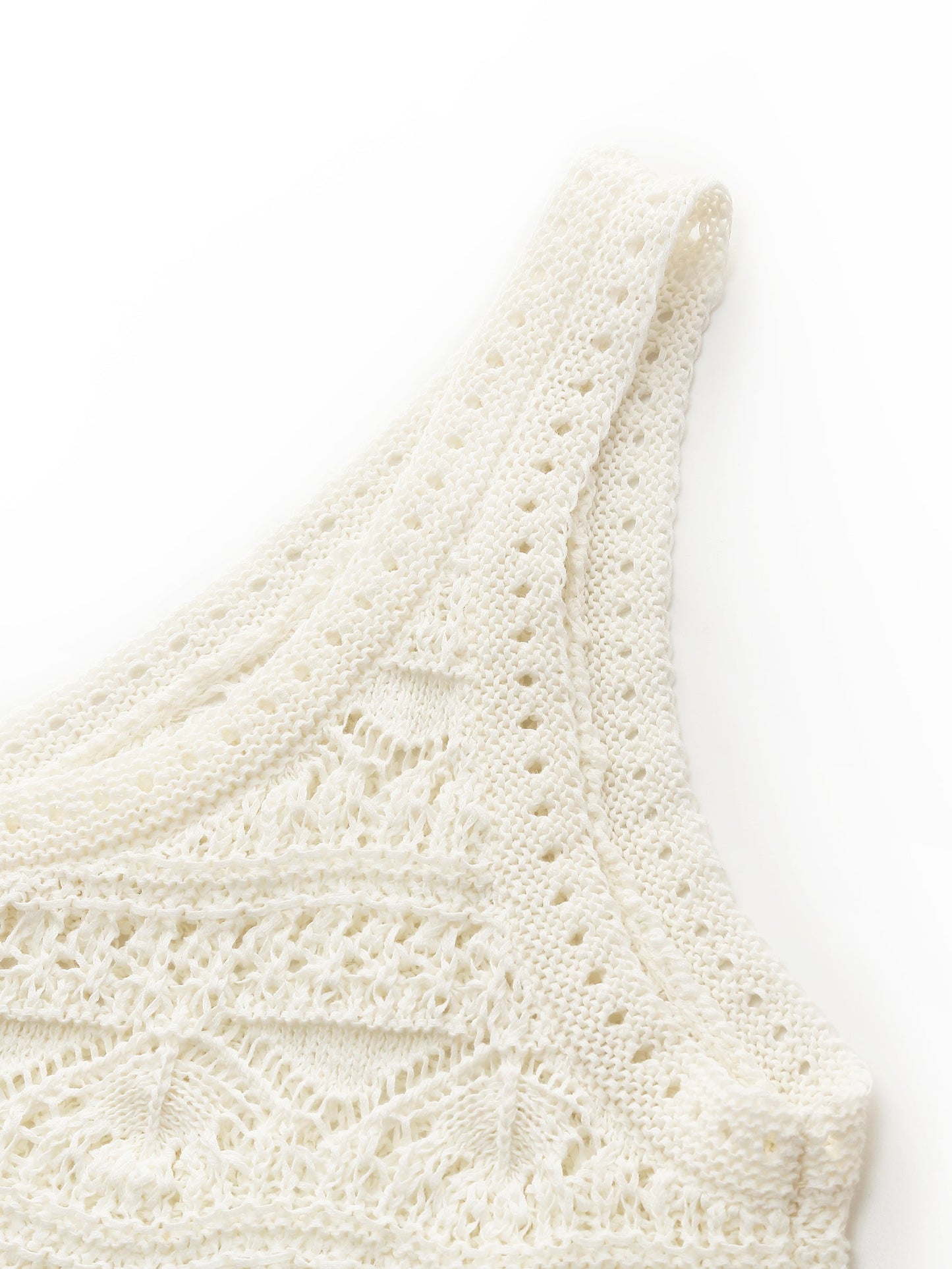 Linen Cotton Blend Women Openwork Tank Top