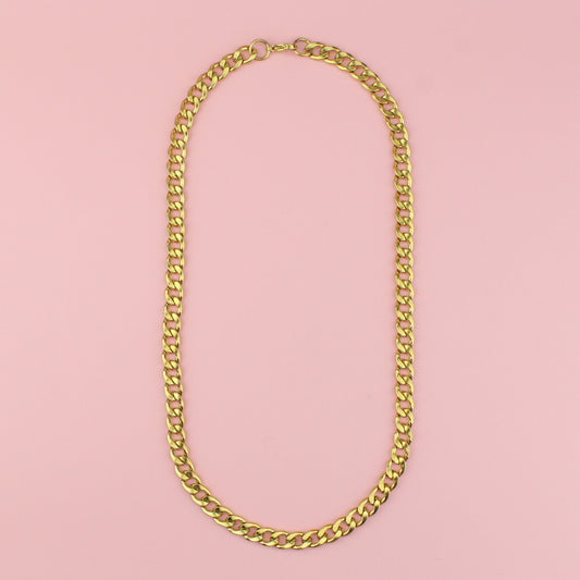 9mm Thick Curb Chain (Gold Plated)