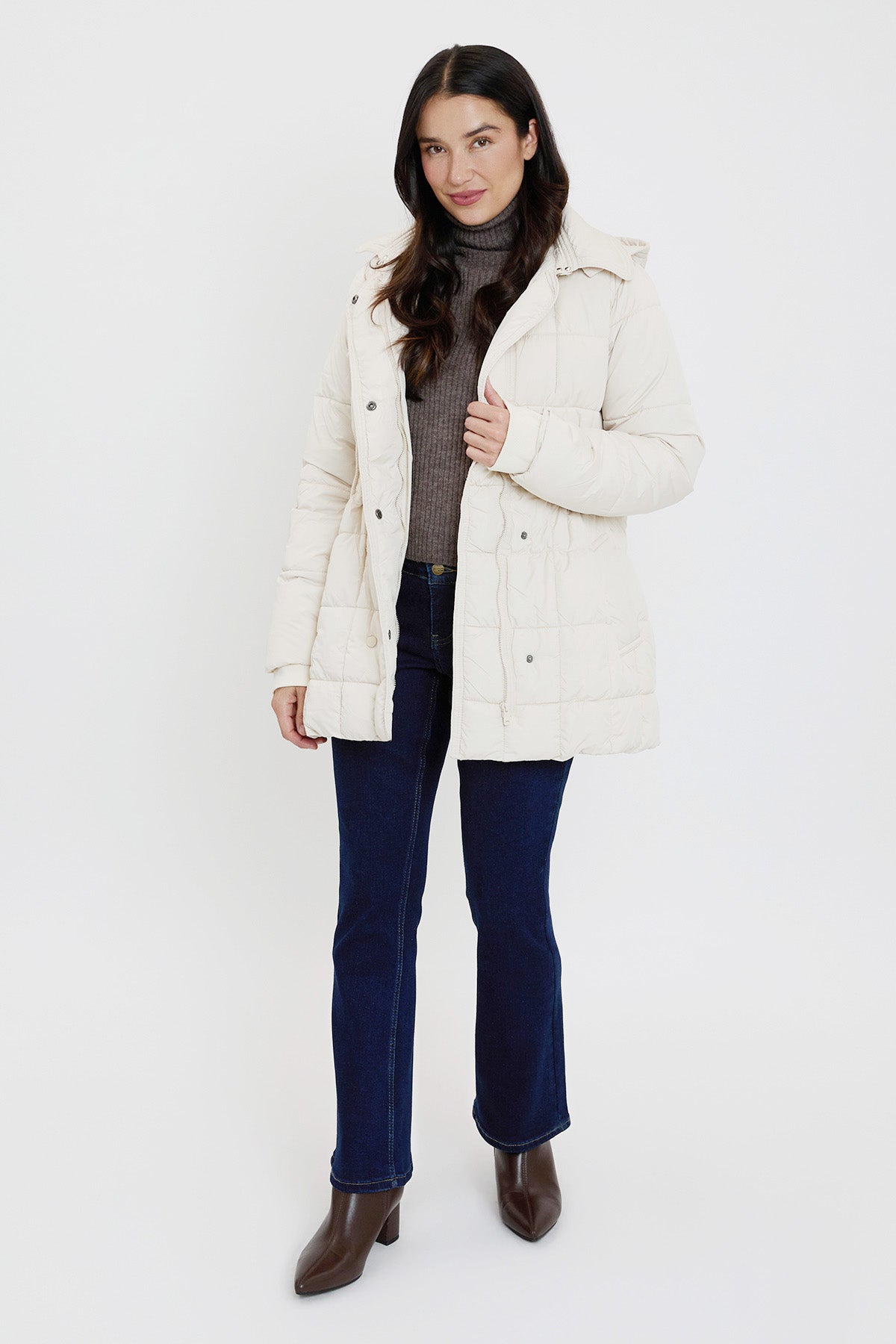 Detailed Puffer Snap Jacket