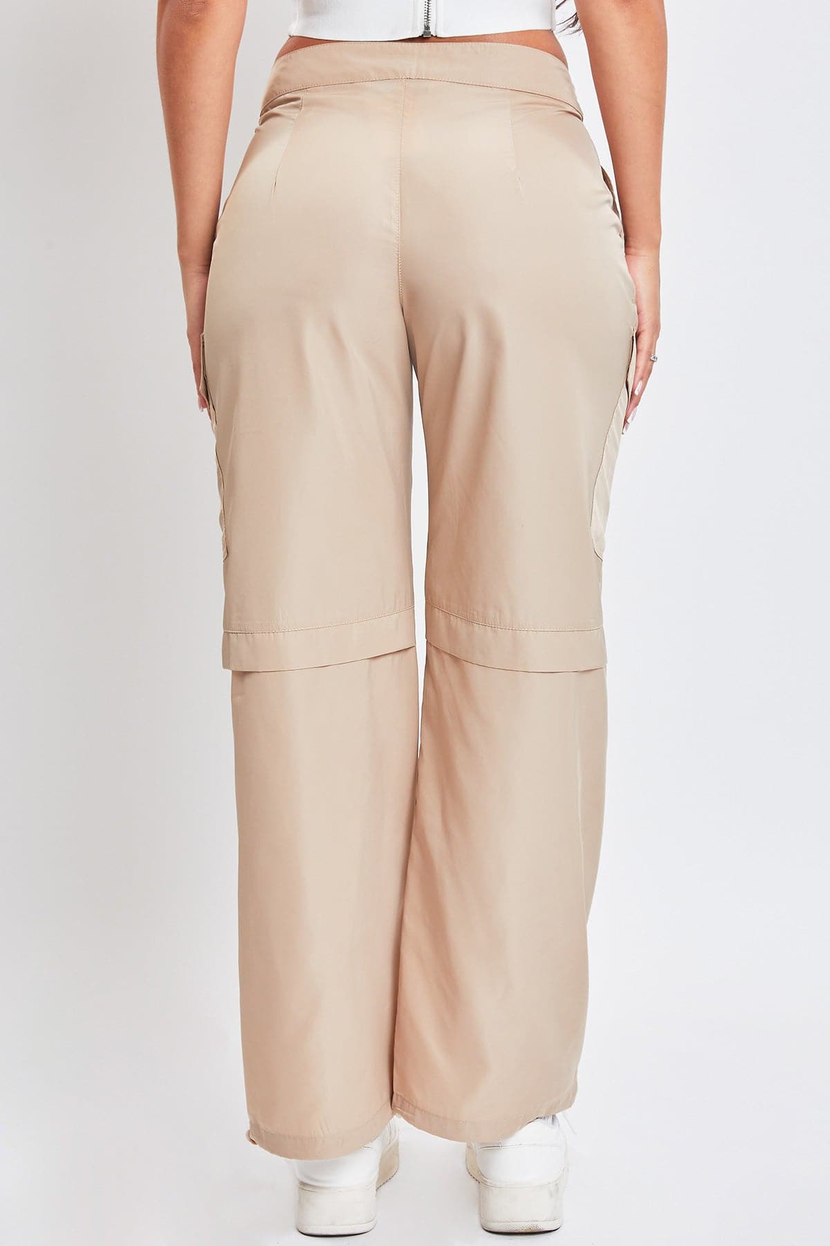 Women's Nylon Cargo Pants With Bungee Hem