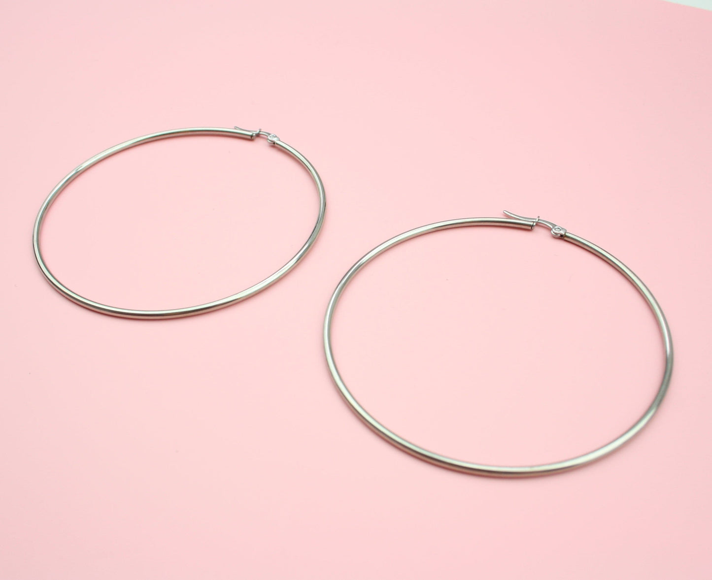 74mm Stainless Steel Hoop Earrings