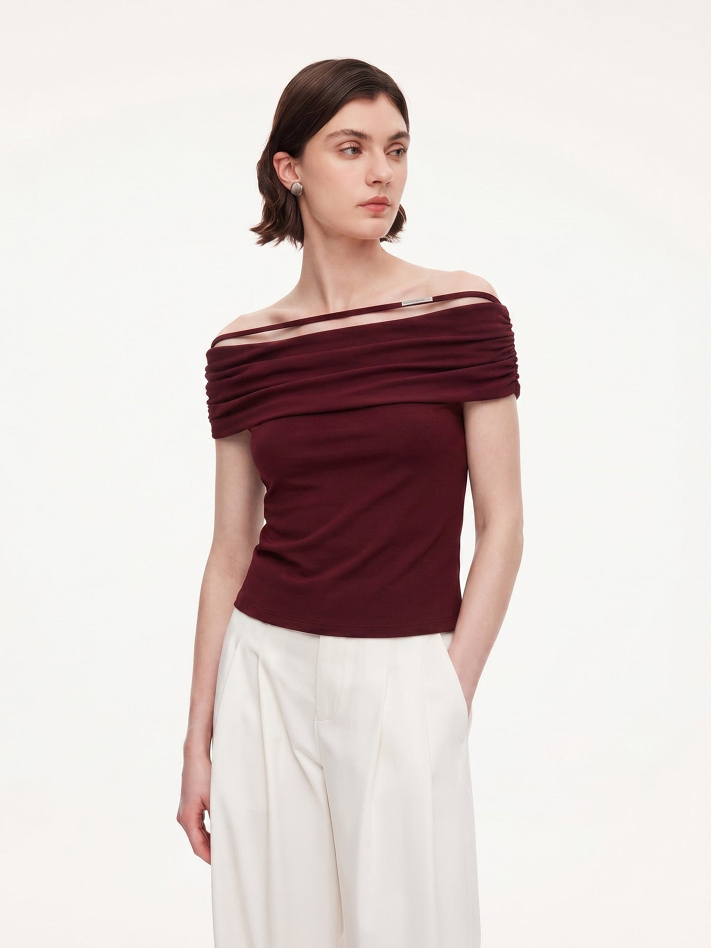Modal Off Shoulder Women Stretchy Knit Top