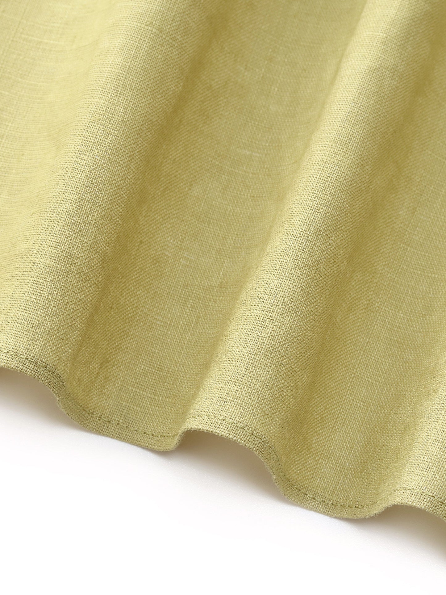 100% Linen Gathered Waist Women Self-Tie Belt Maxi Dress