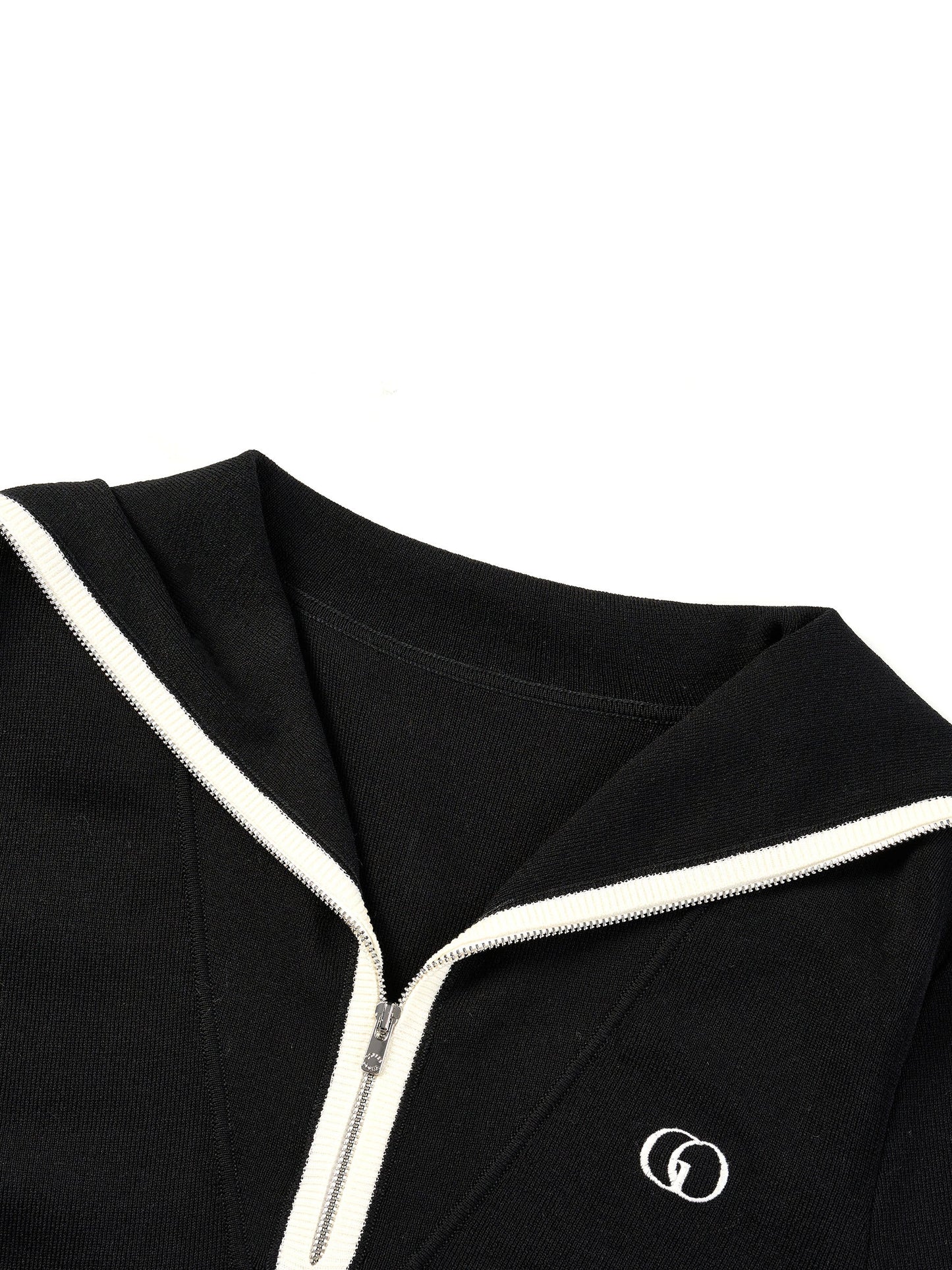 Lyocell Blend Contrast Trim Half-Zip Women Knit Mini Dress