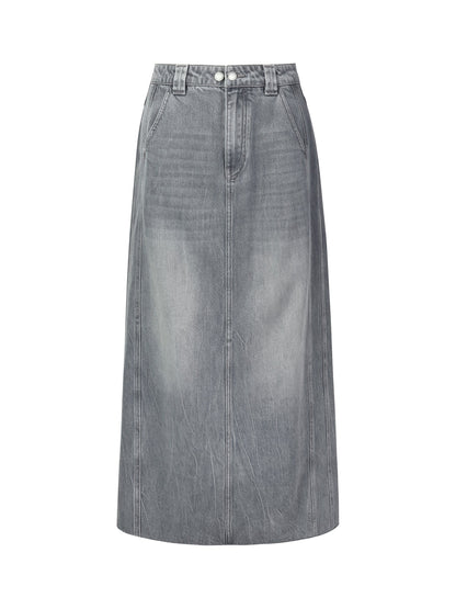 Lyocell Cotton Blend Denim Women Column Skirt