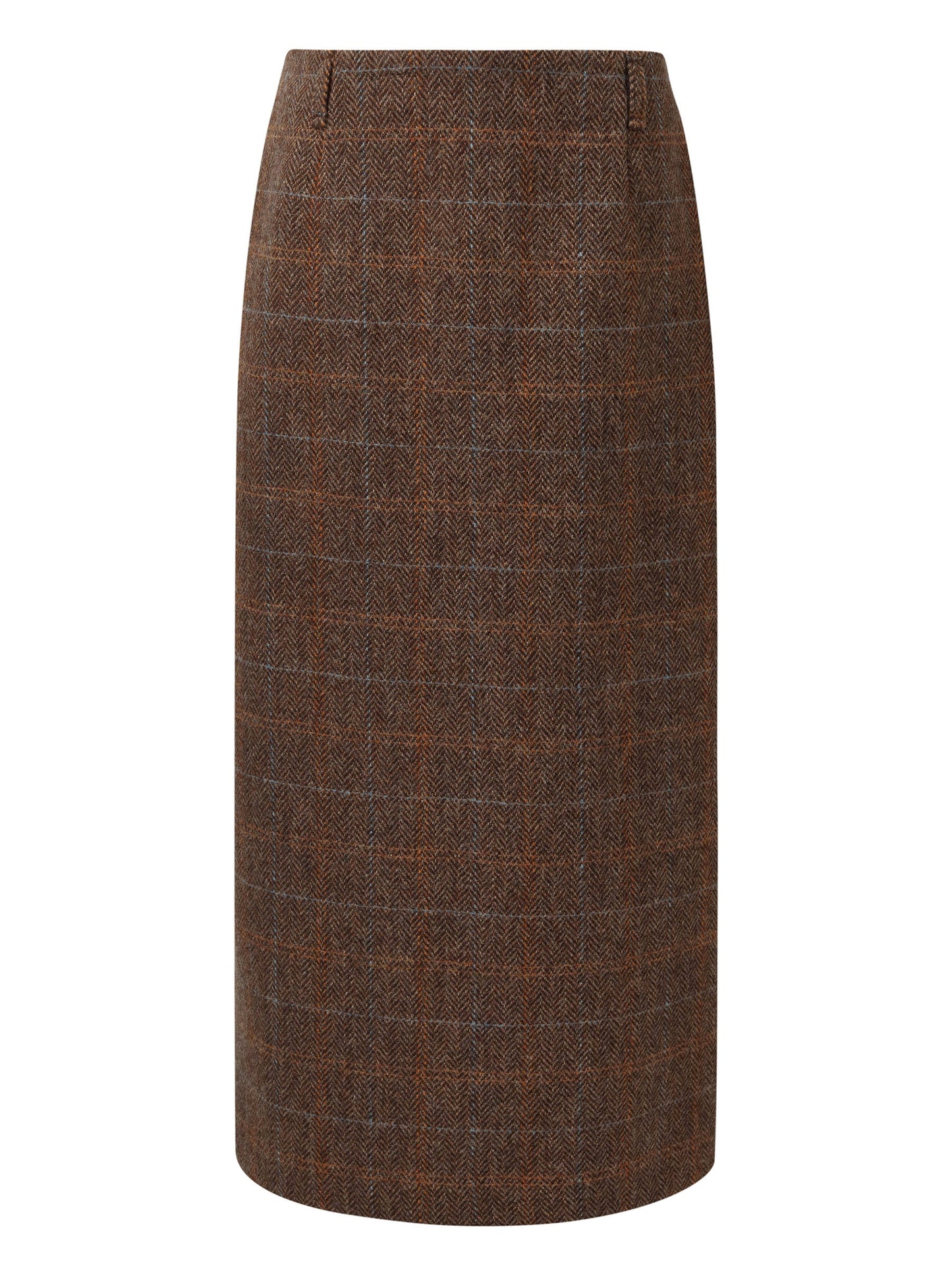 100% Wool Plaid Women Column Skirt