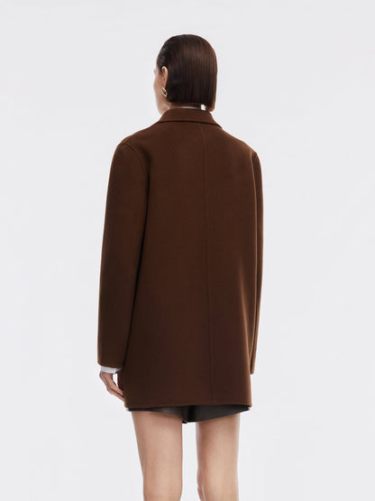 Cashmere Wool Blend Double-Faced Women Coat