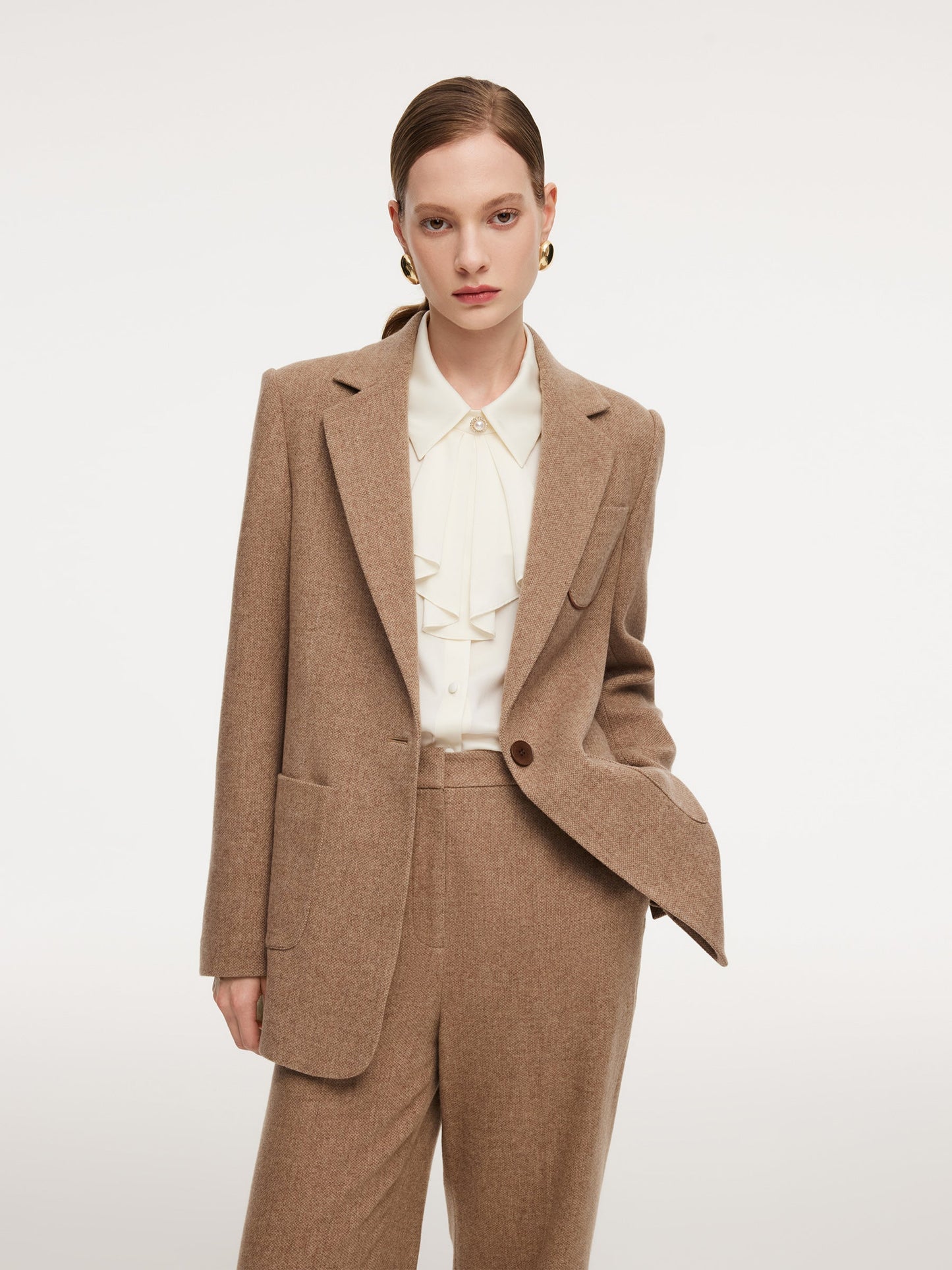 Washable Wool Cashmere Blend Women Blazer