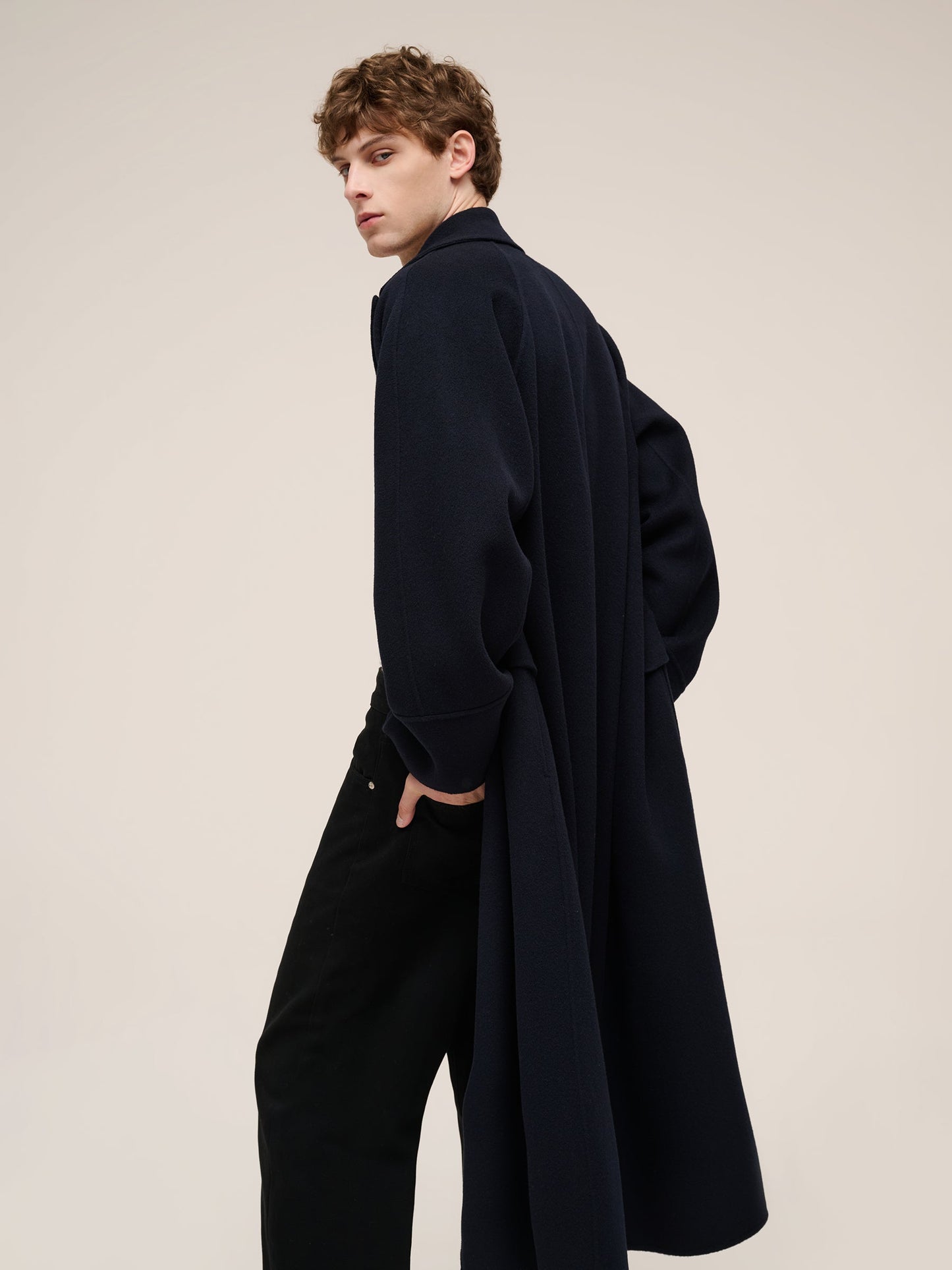 100% Wool Unisex Wrap Overcoat