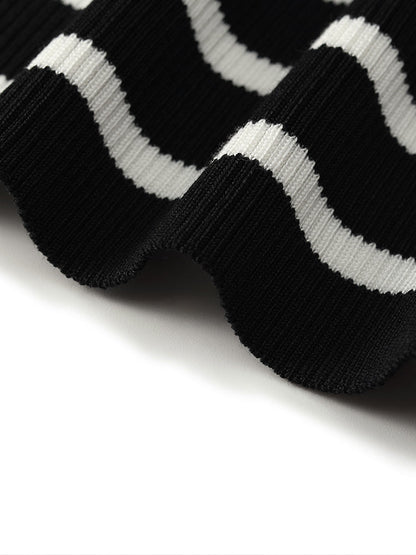 Acetate Cotton Knitted Striped Tank Top