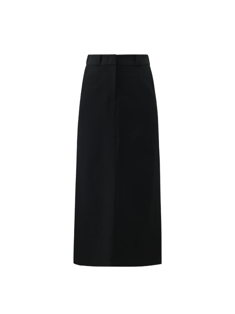 Straight Fitting Slit Half Skirt