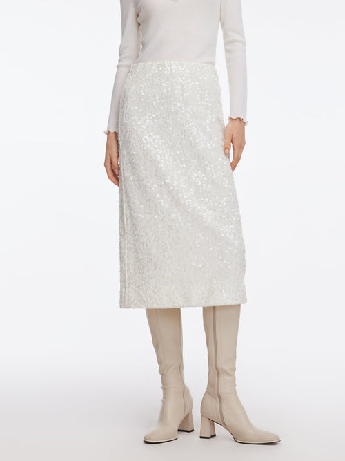 Velvet Sequins Women Pencil Skirt