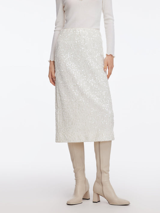 Velvet Sequins Women Pencil Skirt
