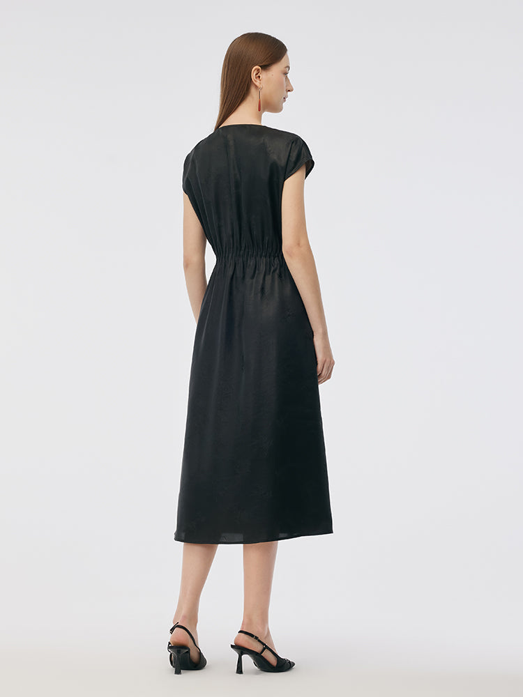 19MM Xiang Yun Silk Cap Sleeve Women Midi Dress