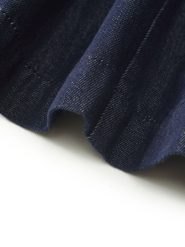 Denim Pleated Women Half Skirt