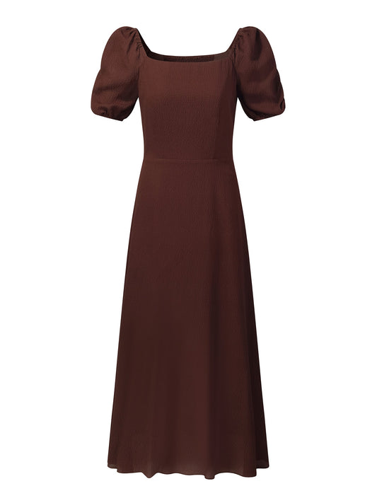 [Preview] 10.5 MM Mulberry Silk Square Neck Women Maxi Dress