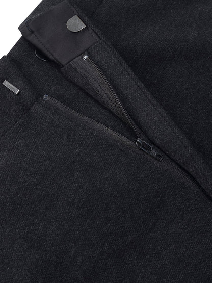 Stretch Adjustable Waist Straight Leg Women Knit Cropped Pants