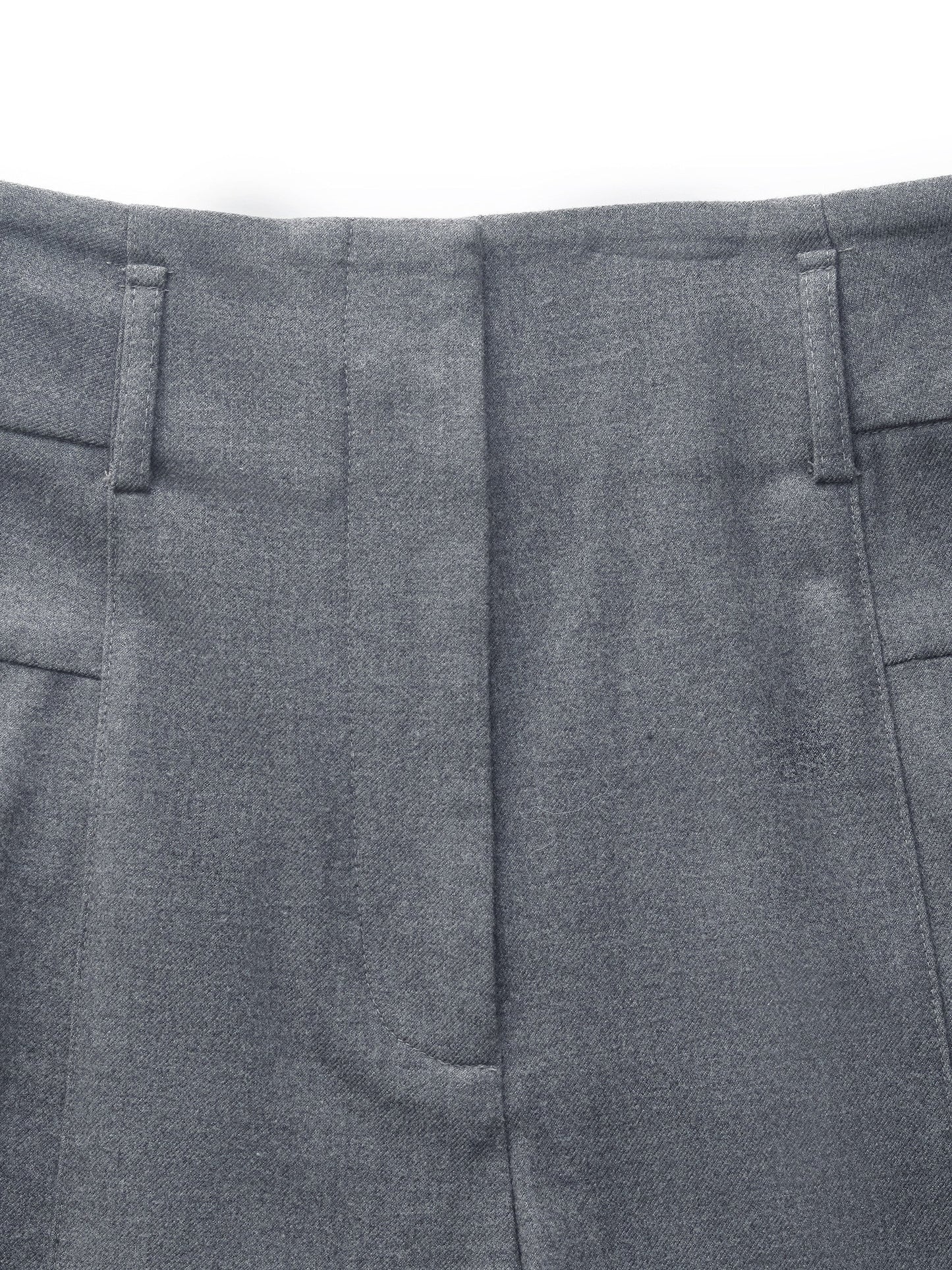 Wool Blend Women High Waisted Wide Leg Pants