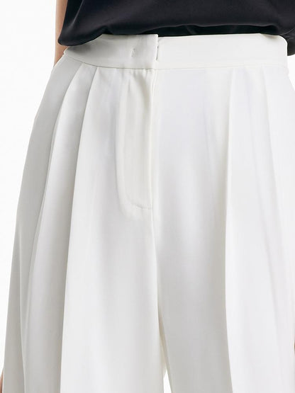 White Wide Leg Suit Pants