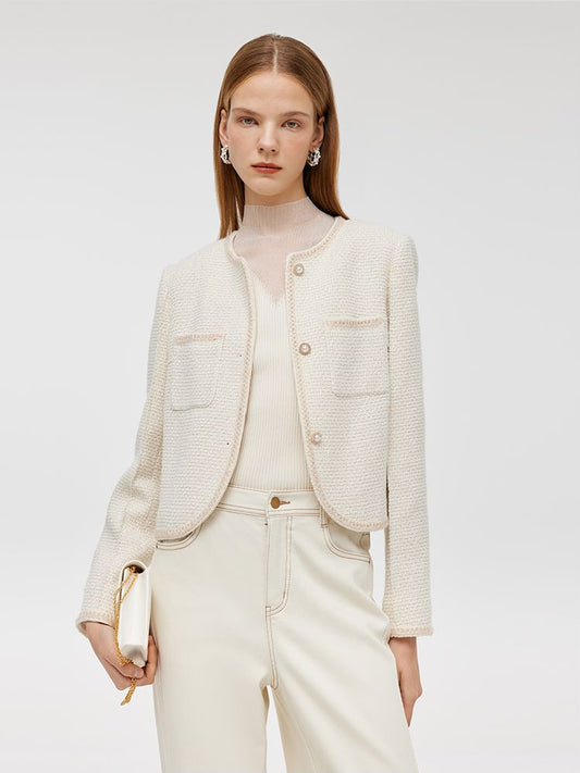 Tweed Boxy Women Crop Jacket