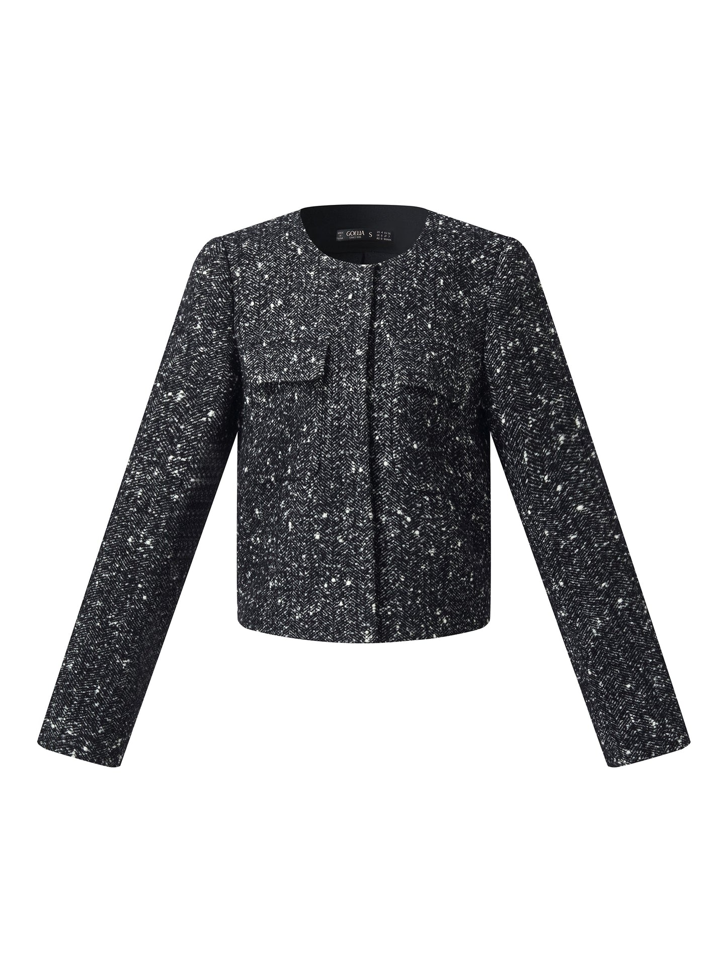 Wool Blend Round Neck Women Jacket