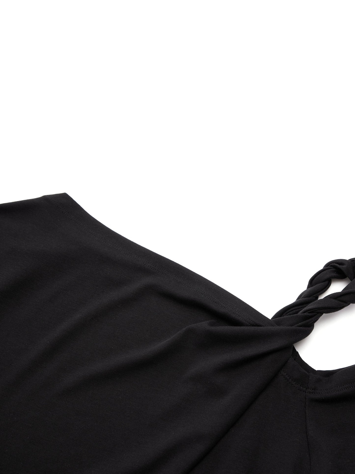 Tencel Blend Stretch One-Shoulder Women Knit Top