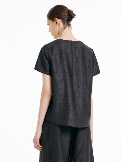 Xiang Yun Silk Short Sleeve Woven T-shirt