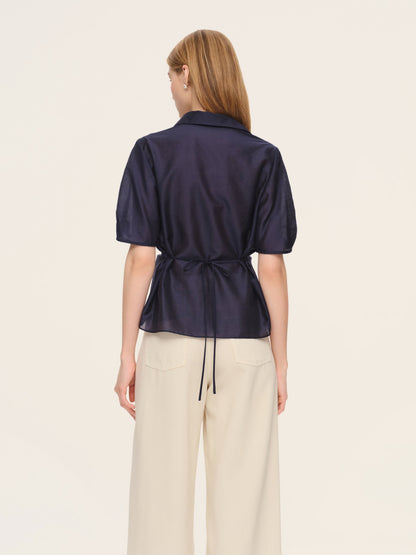 Tencel Blend Twist Front Women Blouse