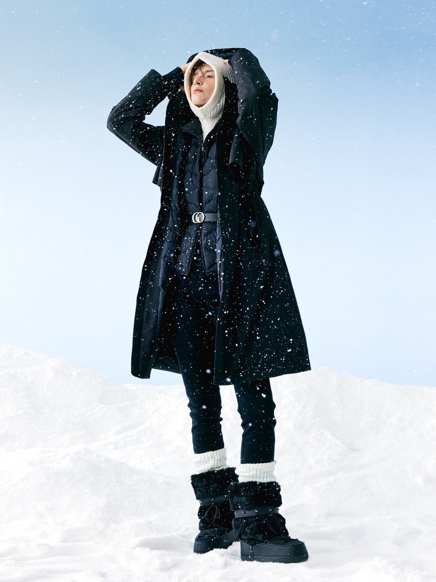 Hooded Unisex Goose Down Trench Coat