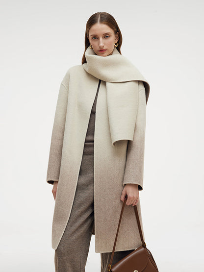 Wool Blend Gradient Reversible Scarf