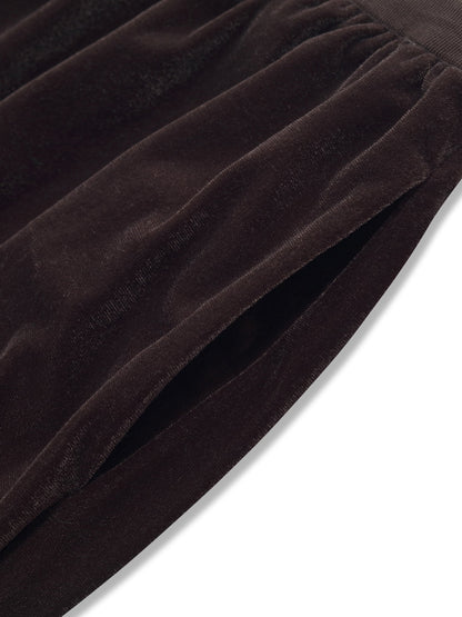 Velvet A-Line Elastic Waist Women Skirt