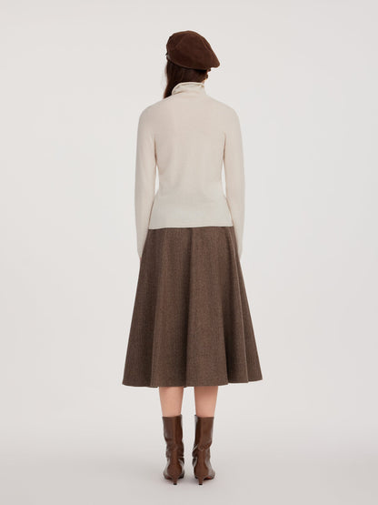 100% Cashmere Seamless Turtleneck Women Knit Top