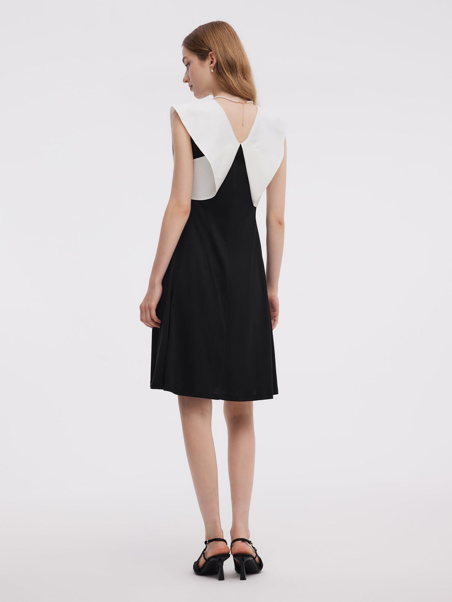 Color Block V-Neck Women Knit Mini Dress