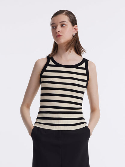 Striped Knitted Women Tank Top