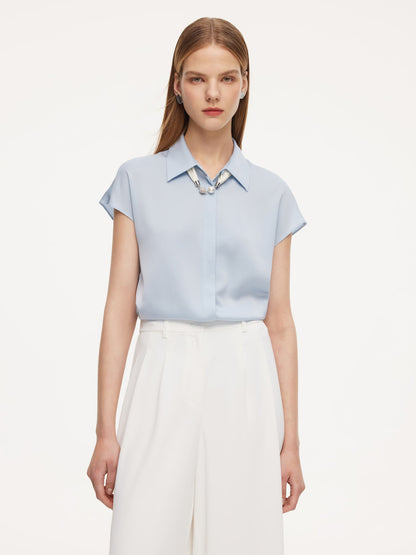 22MM Mulberry Silk Women Shirt With Silk Scarf