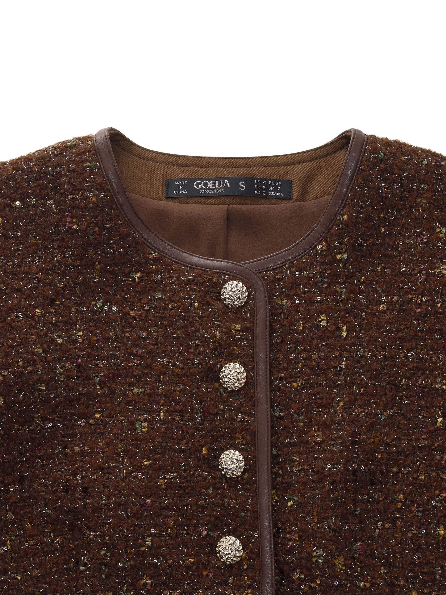 [Preview] Wool Blend Tweed Sequins Women Jacket