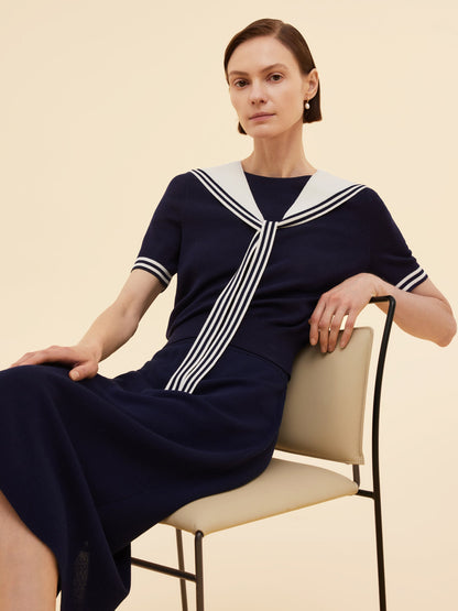 Tencel Blend Knit Top And Column Skirt Two-Piece Set