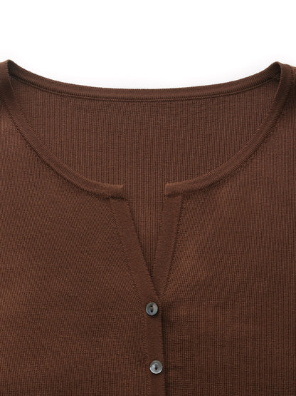 Acetate Tencel Blend Side Drawstring Women Knit Top