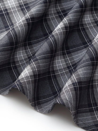 Plaid Women A-Line Skirt With Scrunchie