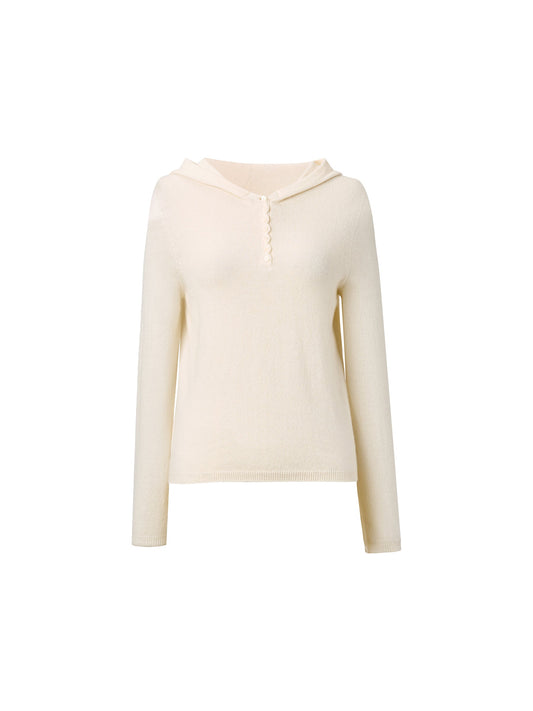 [Preview] 100% Cashmere Seamless Women Knit Hoodie