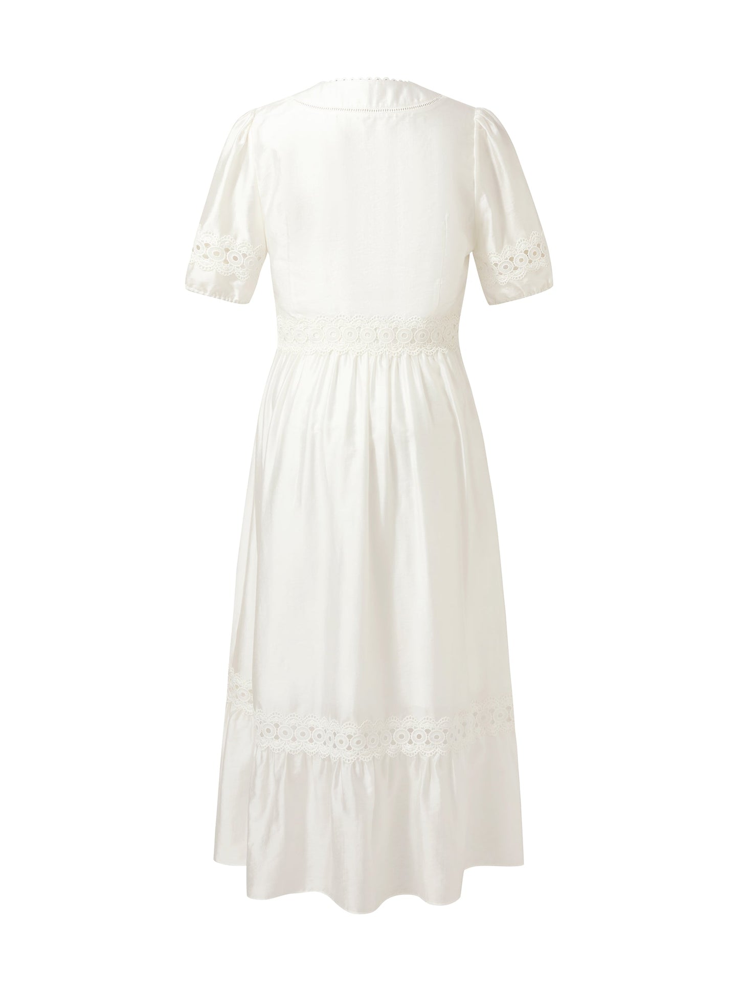Tencel Blend Patchwork Lace Women Maxi Dress
