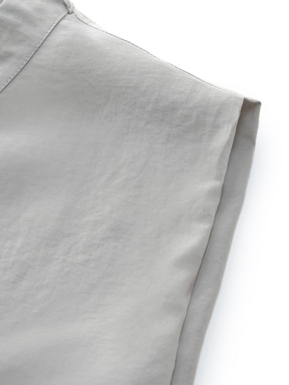 Triacetate Blend Ribbon Neck Women Sleeveless Blouse